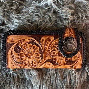 Handcrafted Floral Leather Wallet